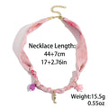 Elegant Shell Starfish Pendant Silk Scarf Necklace 6W6JNC1006