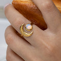 Moon Open Adjustable Ring - DippedShop Wholesale - #8739