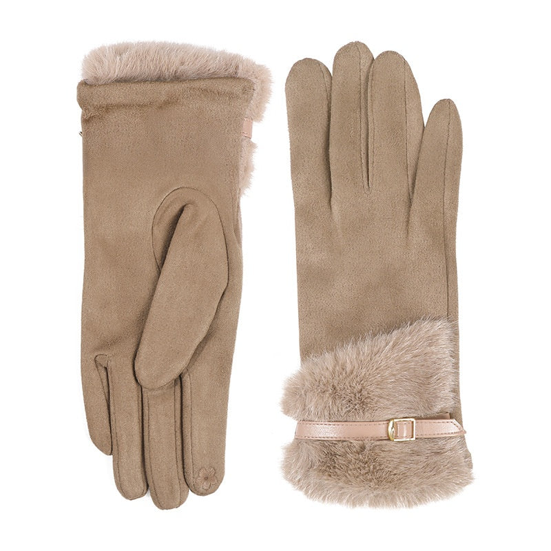 Classic Solid Color Touch Screen Thicken Gloves 6W6GLO99