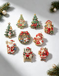 Christmas Series Enamel Rhinestone Brooch 6W6JPB63