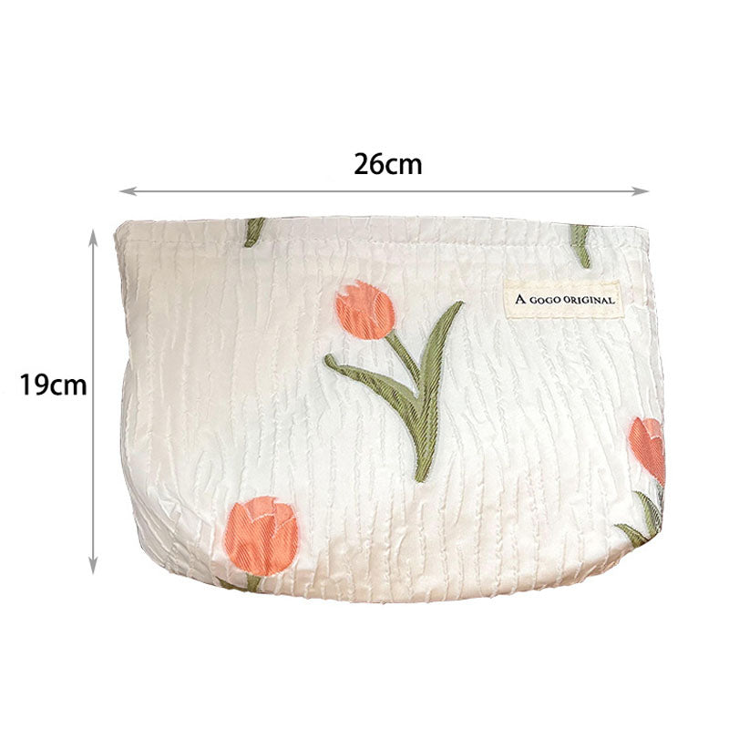 Sweet Tulip Jacquard Ruffled Style Makeup Bag MK2BW6S10BOB65