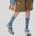 Vintage Floral Embossed Split Toe Tabi Socks 6W8FSO687