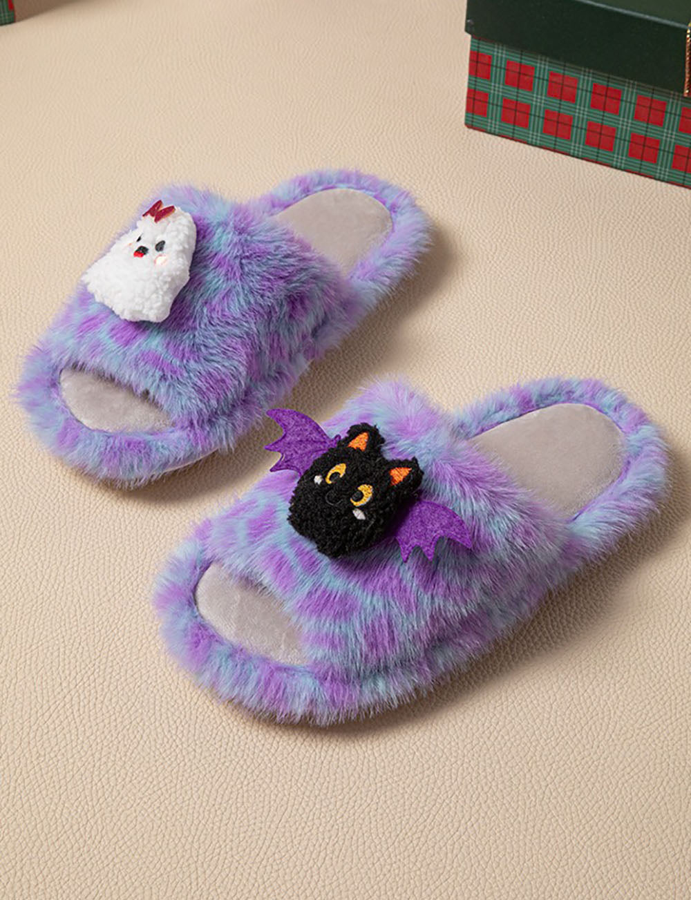 Spooky Halloween Cartoon Plush Slippers 6W8FSP223