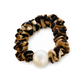 Vintage Leopard Print Pearl Hair Scrunchies 6W6HSR337