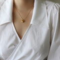 Minimalist Gold Heart Plated Snake Chain Necklace 6W6JNC1081