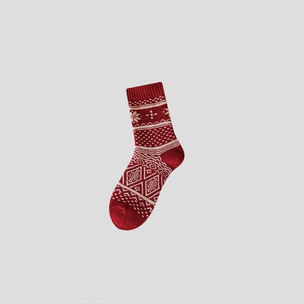 Vintage Fair Isle Thickened Thermal Christmas Socks 6W8FSO905