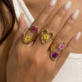 Resin Flower Open Ring - DippedShop Wholesale - #4963