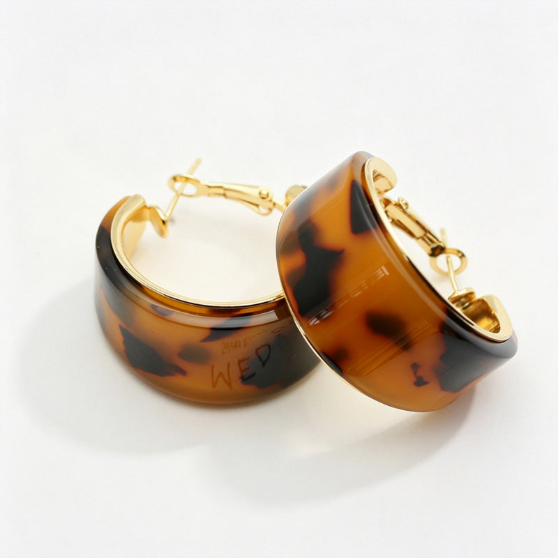 Simple Solid Color Resin Hoop Earrings 6W6JER555