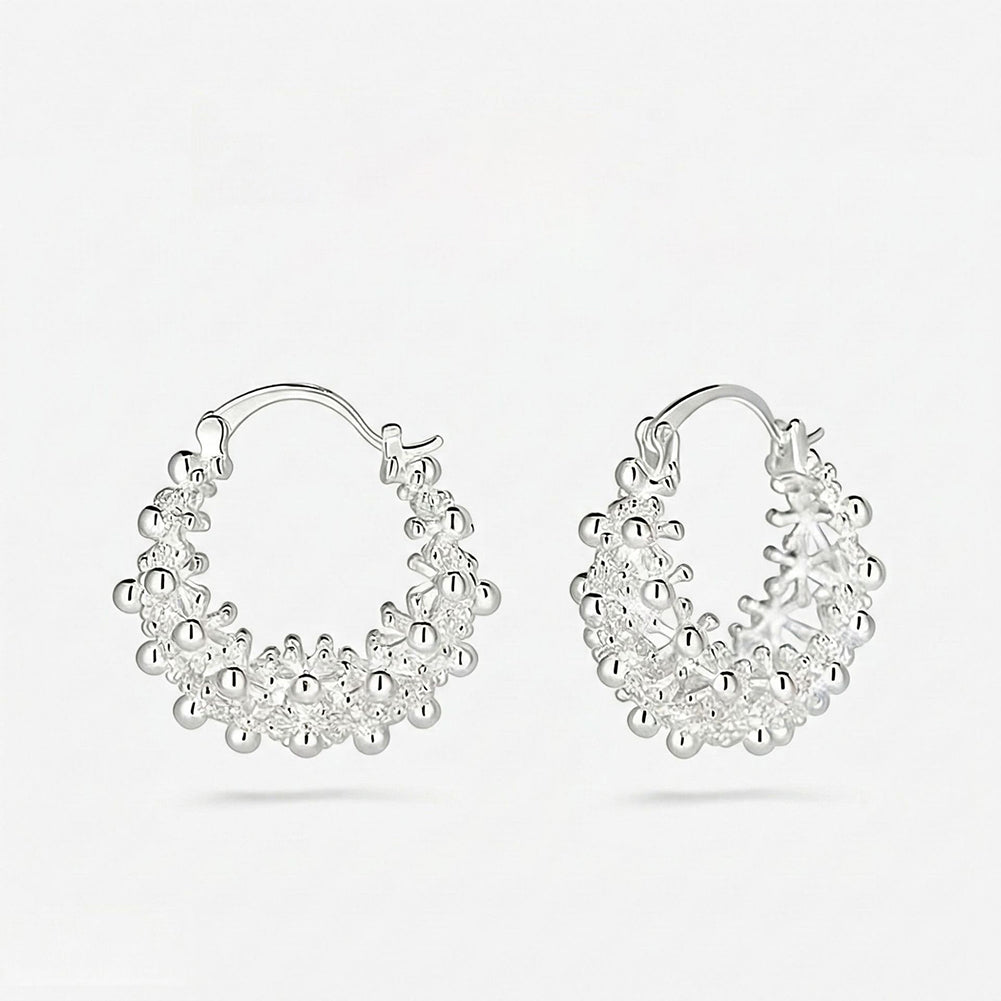 Cluster Bead Hoop Earrings - DippedShop Wholesale - #9043