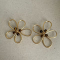 Trendy Hollow Out Flower Beaded Stud Earrings 6W6JER590