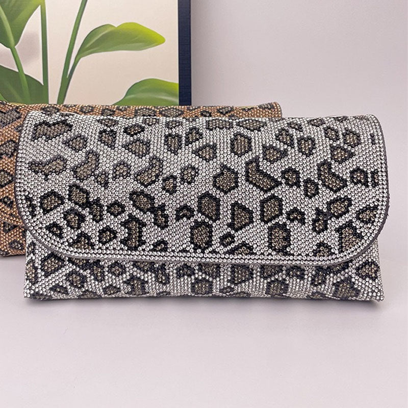 Vintgae Rhinestone Leopard Print Evening Clutch 6W10BBG1973