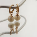 Pearl Drop Hoop Earrings - DippedShop Wholesale - #2387