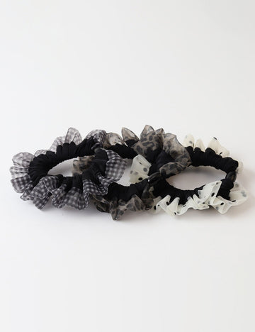 Vintage Mesh Leopard Splice Elastic Hair Tie MK2BLW6W6HHT28