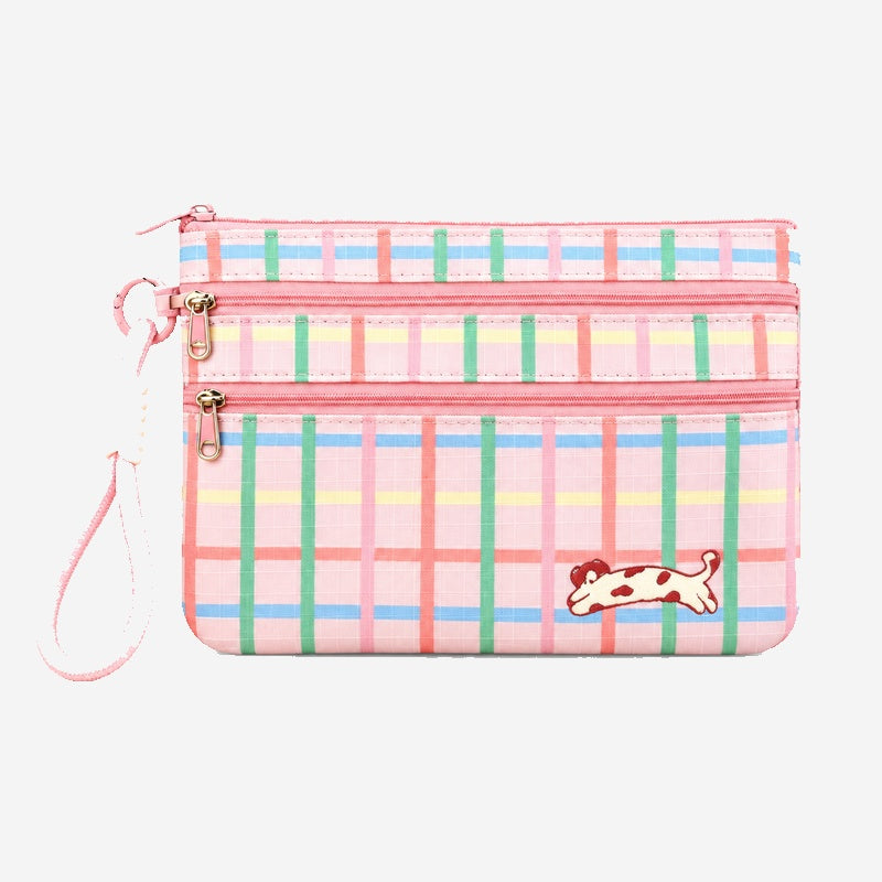 Multi Layer Plaid Wristlet Pouch - DippedShop Wholesale - #2963