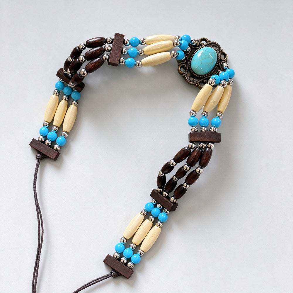 Boho Style Handmade Woven Bead Waist Belt 6W6JBT235