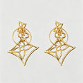 Fashion Hollow Flower Gold Plated Geometric  Dangle Earrings 6W6JER727