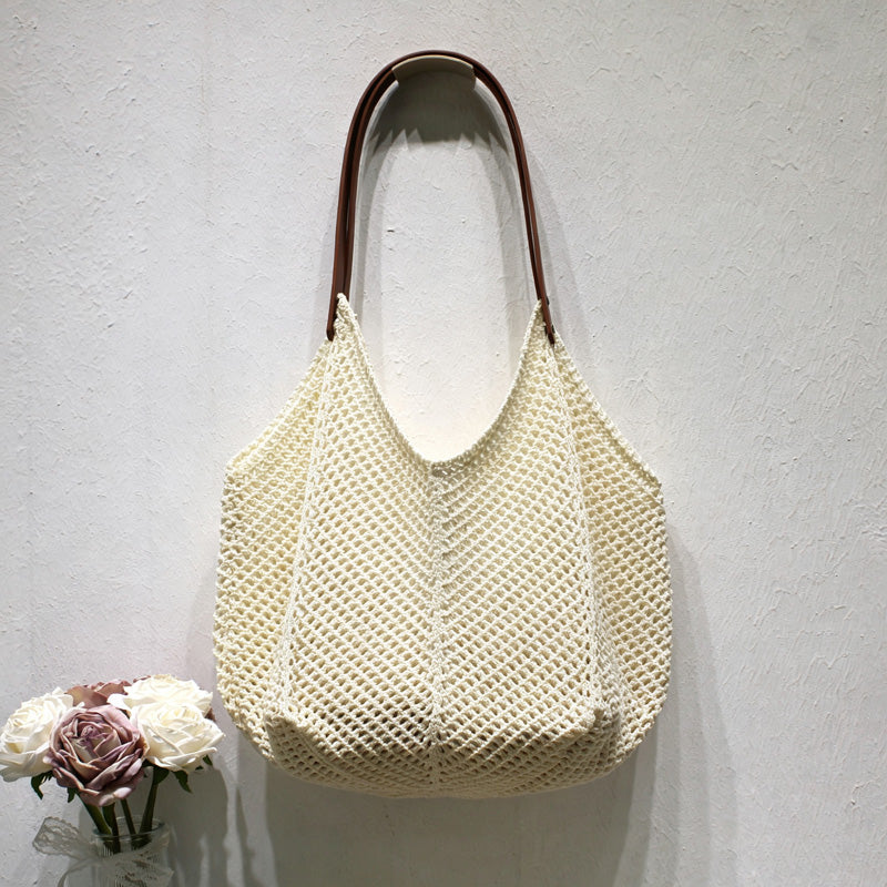 Fashion Solid Color Hand-Woven Beach Handbag 6W10BBG1781
