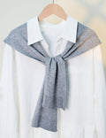 Casual Solid Color Sweater Knit Shawl Wrap 6W6NSC60