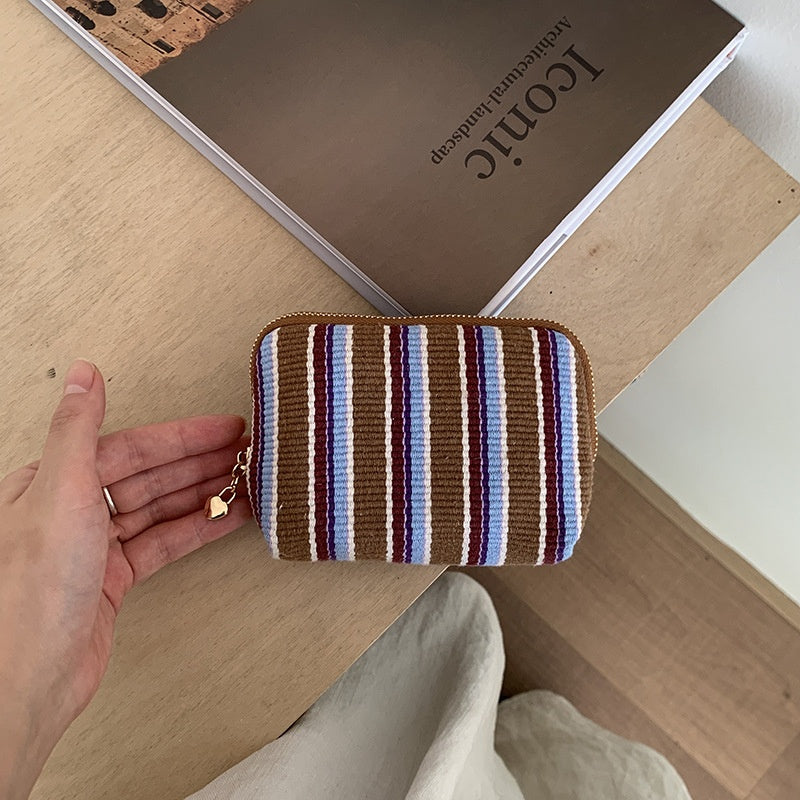 Striped Color Contrast Portable Jewelry Orangizer Bag 6W13HSJ96