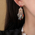 Crystal Teardrop Tassel Earrings 6W6JER803