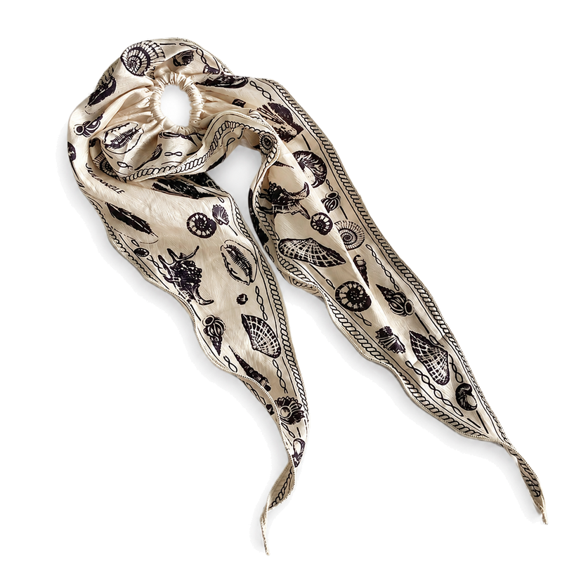 Trendy Shell Print Square Hair Scrunchies 6W6HSR318
