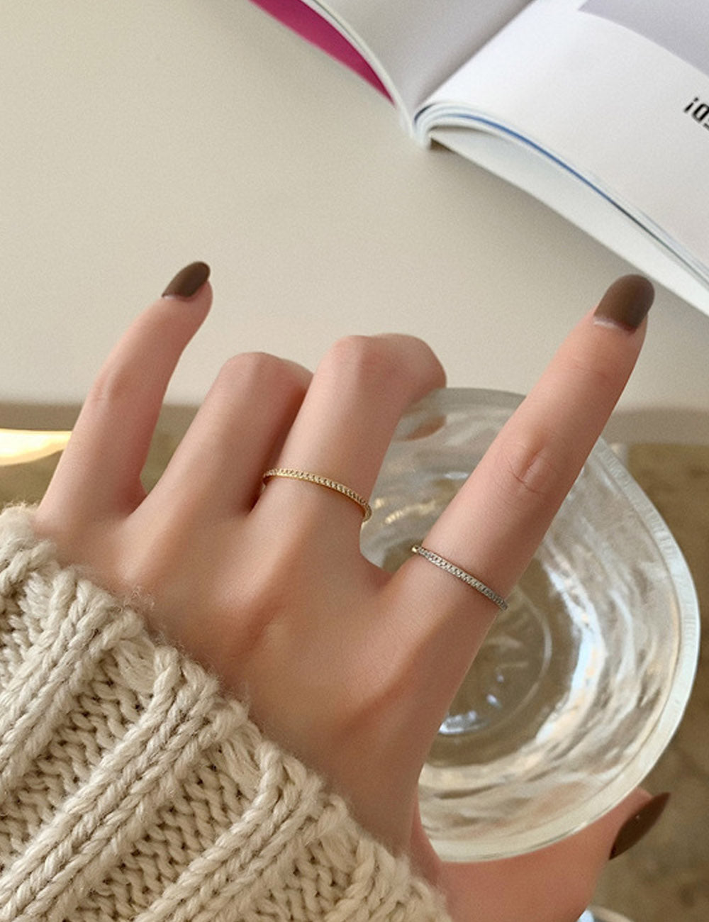Rhinestone Thin Ring - DippedShop Wholesale - #0883