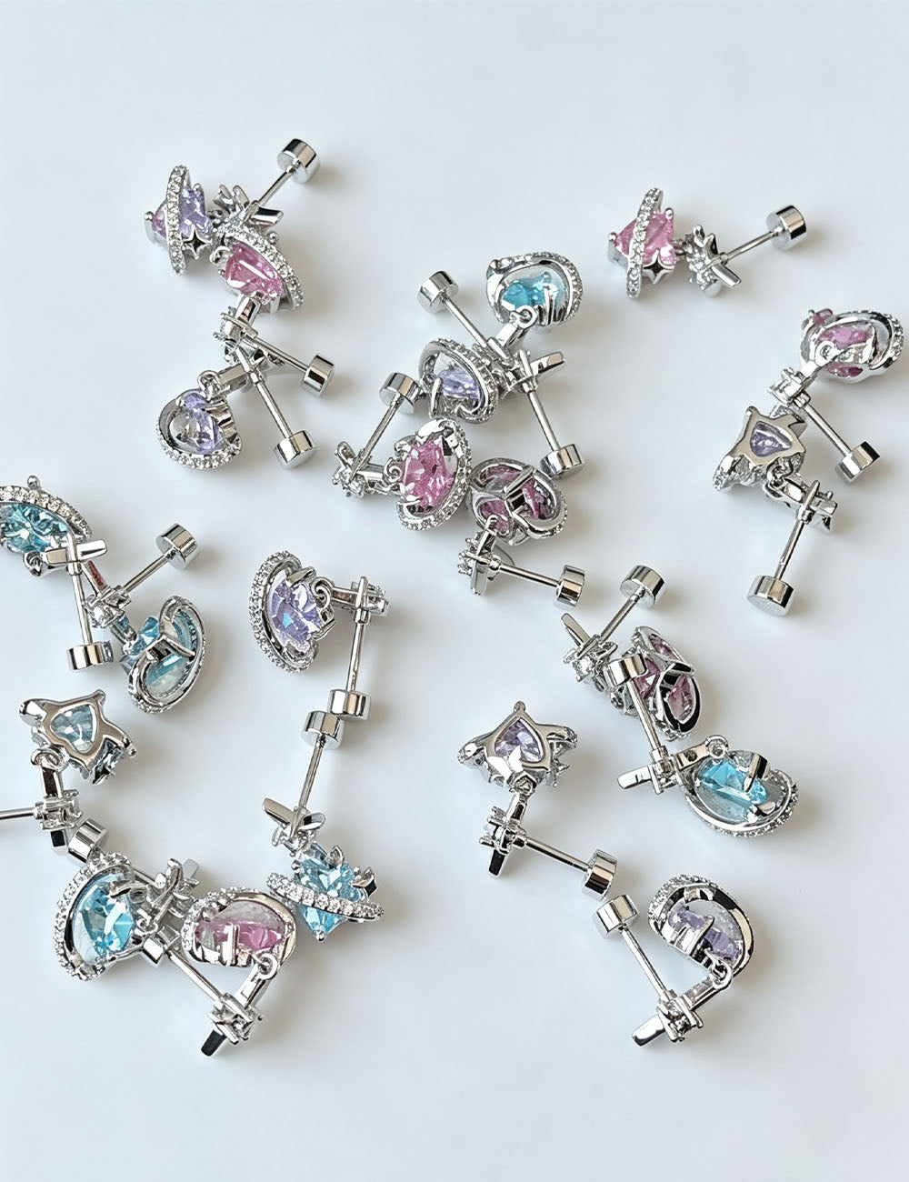 Wrap Heart Rhinestone Earrings - DippedShop Wholesale - #8899