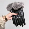 Plaid Faux Fur Cuff Gloves - DippedShop Wholesale - #0723