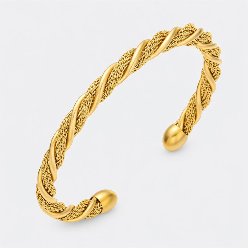 Fashion Braided Twisted Knot Open Cuff Bracelet 6W6JBR614