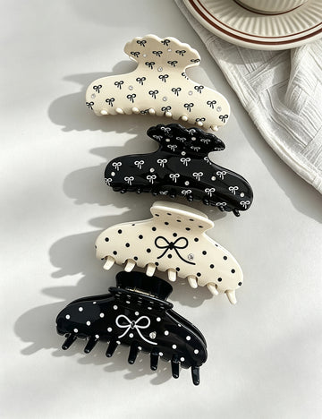 Cute Polka Dots Rhinestone Hair Claw 6W6HCP1663