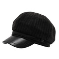 Fall Octagonal PU Leather Brim Newsboy Cap 6W6HAT783