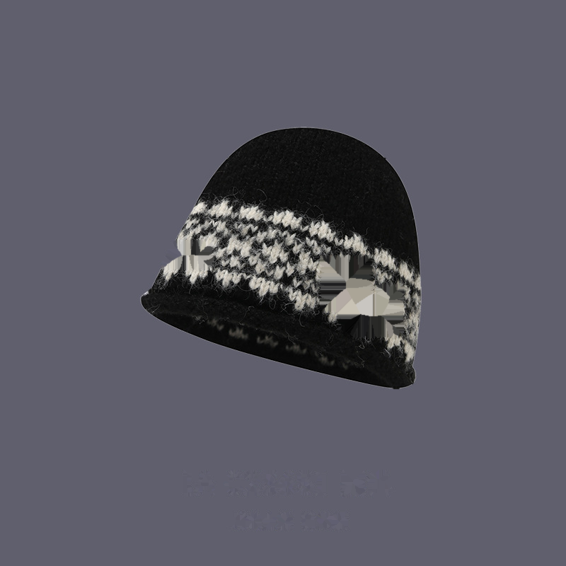 Vintage Jacquard Knit Beanie Hat 6W6HAT681