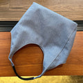 Slouchy Denim Solid Color Commuter Tote Bag 6W10BBG1992