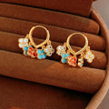 Vintage Gold Plated Four-Leaf Clover Hoop Earring 6W6JER814