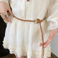 Vintage Knot Ring Tie Braided Rope Waist Belt 6W6JBT198