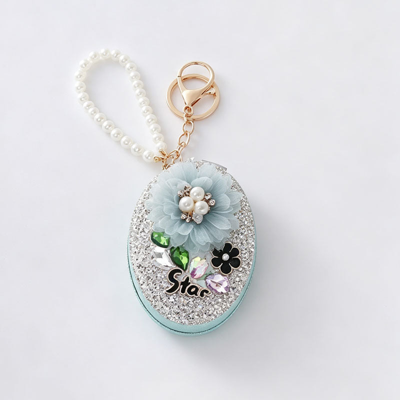 Floral Rhinestone Bag Charm - DippedShop Wholesale - #7651