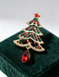 Rhinestone Christmas Tree Brooch - DippedShop Wholesale - #0387