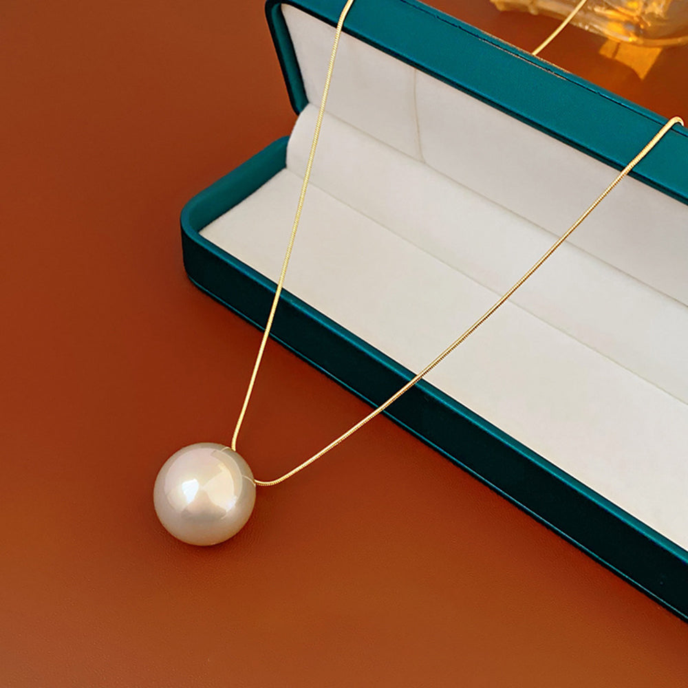 Minimalist Gold Plated Pearl Pendant Choker Necklace 6W6JNC975