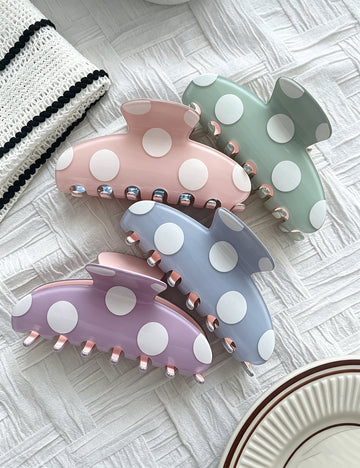 Fashion Colorful Large Polka Dot Hair Claw 6W6HCP1660