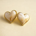 Vintage Enamel Heart Gold Plated Stud Earrings 6W6JER950