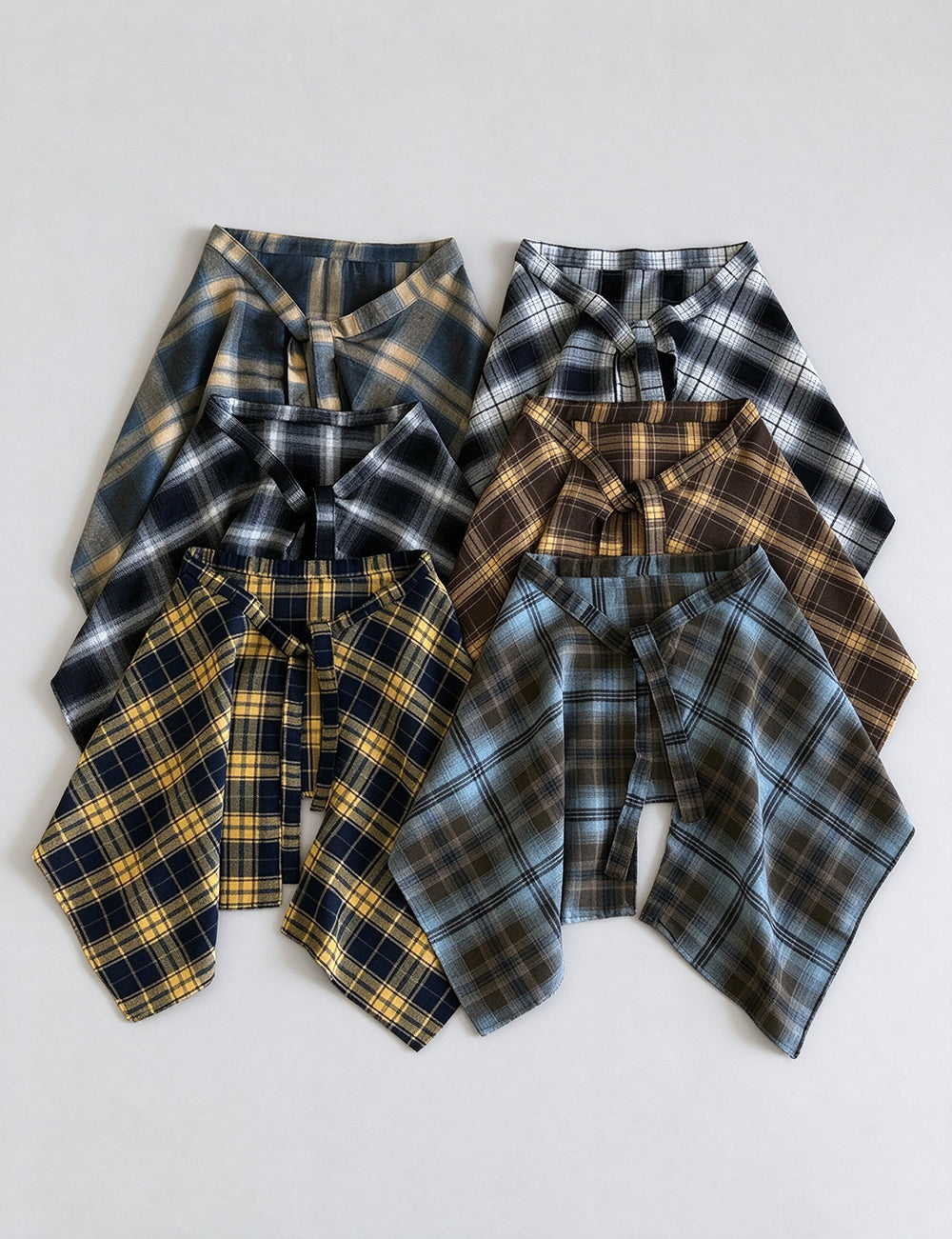 Fashion Plaid Half Skirt Tie Waist Hip Scarf 6W1SL43