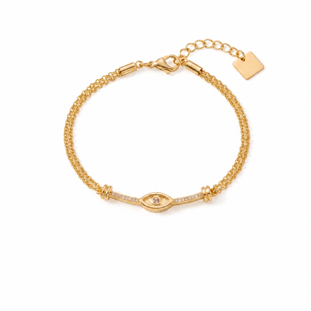Elegant Gold Plated Heart Rhinestones Bracelets 6W6JBR625