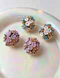 Elegant Rhinestone Flower Ball Stud Earrings 6W6JER761