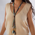 Boho Beaded Tassel Necklace - DippedShop Wholesale - #1219