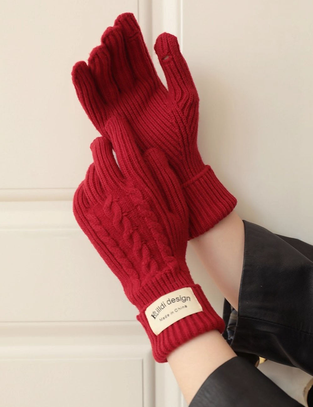 Vintage Cable Knit Wool Blend Touchscreen Gloves 6W6GLO54