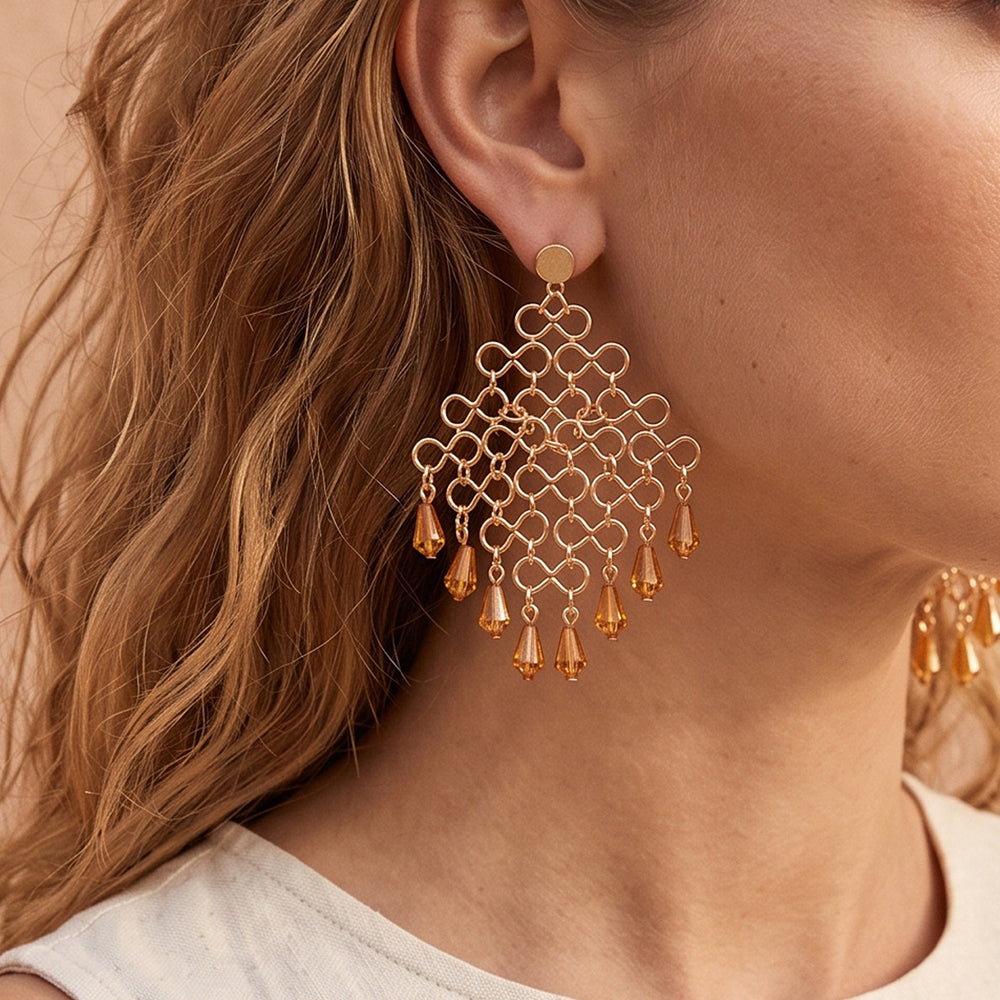Boho Resin Bead Tassel Earrings - DippedShop Wholesale - #4515