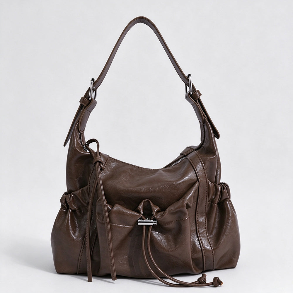 Vintage Drawstring Multiple Pocket Shoulder - DippedShop Wholesale - #2947