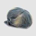 Trendy Washed Ripped Rolled Brim Denim Beret 6W6HAT584