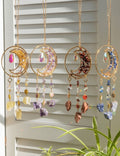 Natural Stone Moon Crystal Pendant Hanging Suncatchers MK2CZAS6H7HLS81