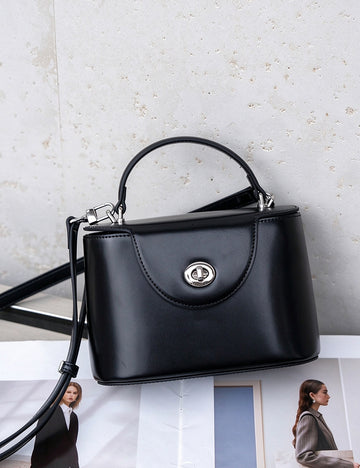 Vintage Structured Leather Box Handbag - DippedShop Wholesale - #5955